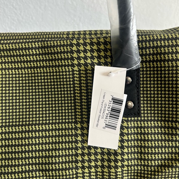 Lulu Dharma Green Plaid Frasier Weekender Bag With Shoulder Strap NWT - Picture 4 of 6